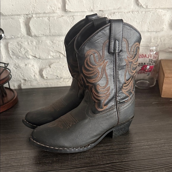 Kids Black and Brown Western Boots - Picture 4 of 8